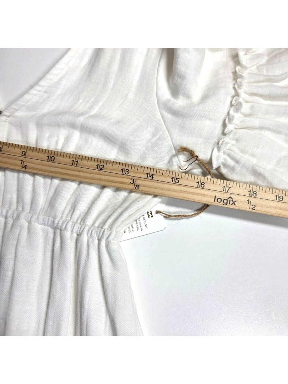 Billabong x Sincerely Jules Dress Small White Lovers Wish Boho Cowgirl NEW - Picture 13 of 14